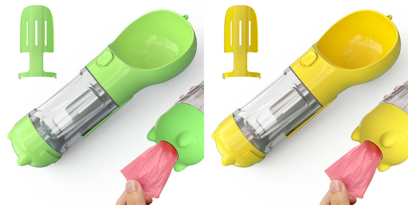 Pet Wasser Flasche Feeder Bowl Müll Tasche Lagerung Tragbare Pet Outdoor Reise 3 In 1 Hund Wasser Flasche